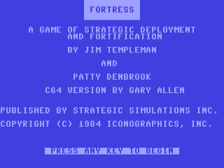 Fortress title screen for Commodore 64